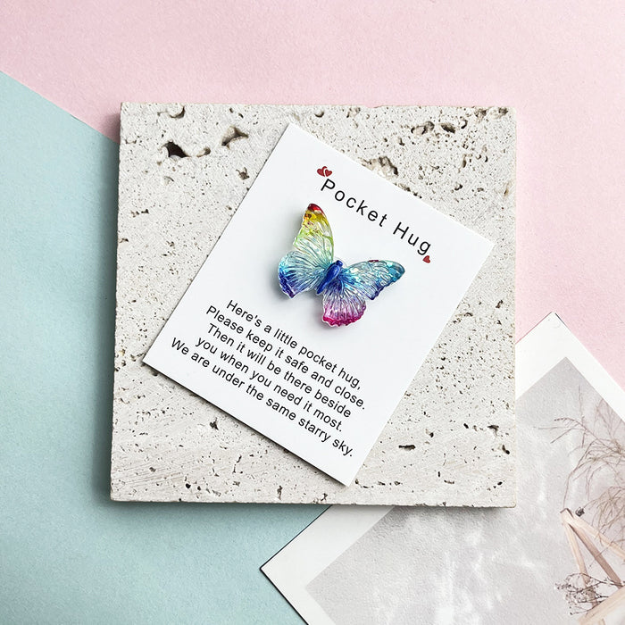 Wholesale gradient butterfly pocket Decorations hug card