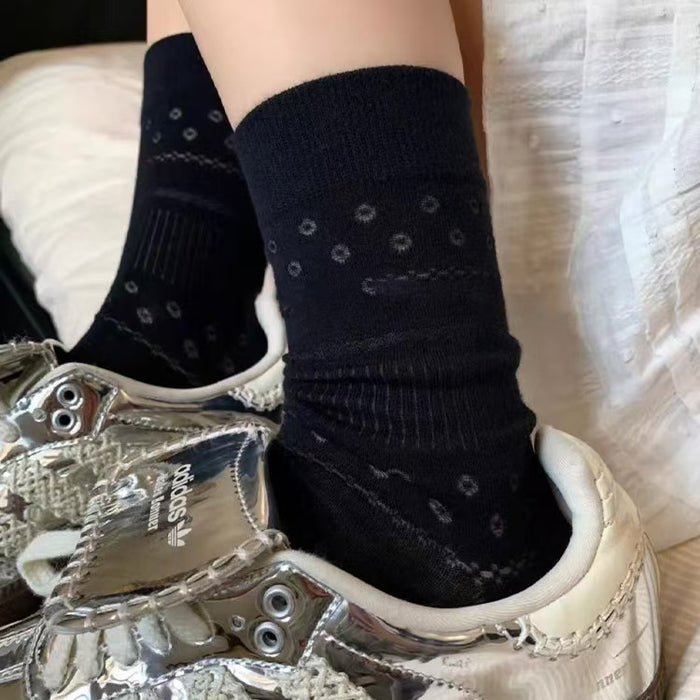 Wholesale Thin hollowed out mesh eyelets, tube socks for wearing, versatile stacking socks