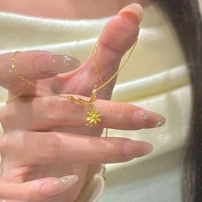 Wholesale   four-leaf clover zircon necklace niche  titanium steel non-fading clavicle chain