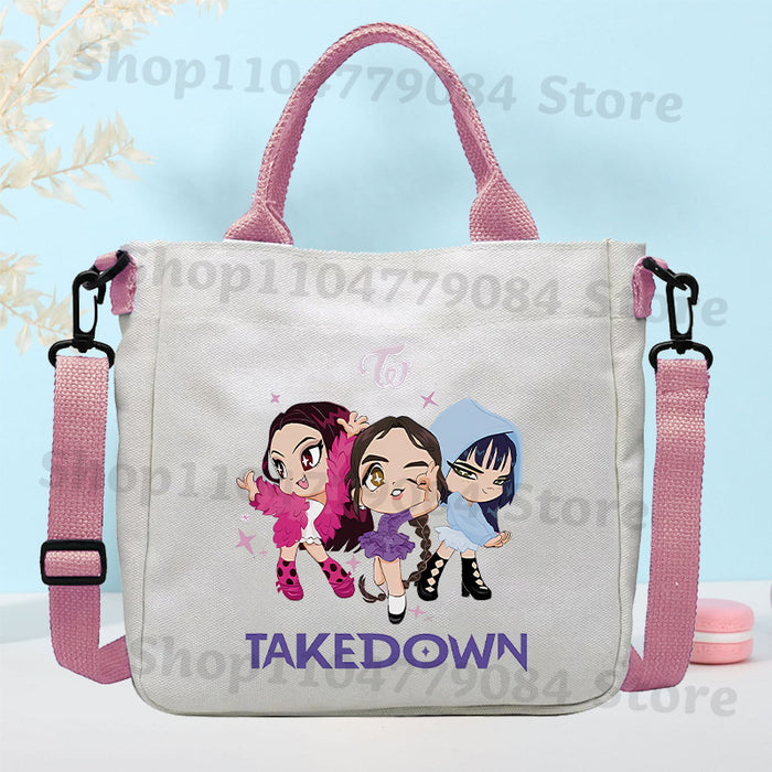 Wholesale KPOP Cartoon Canvas Shoulder Bag for Boys and Girls