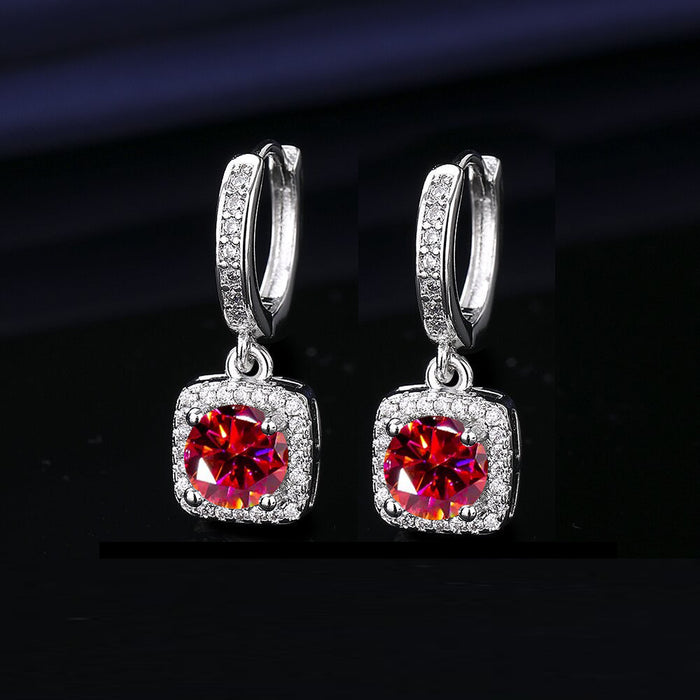 Wholesale  Princess Square Simulated Moissanite Stud Earrings Fashion Accessory Gift for Resale