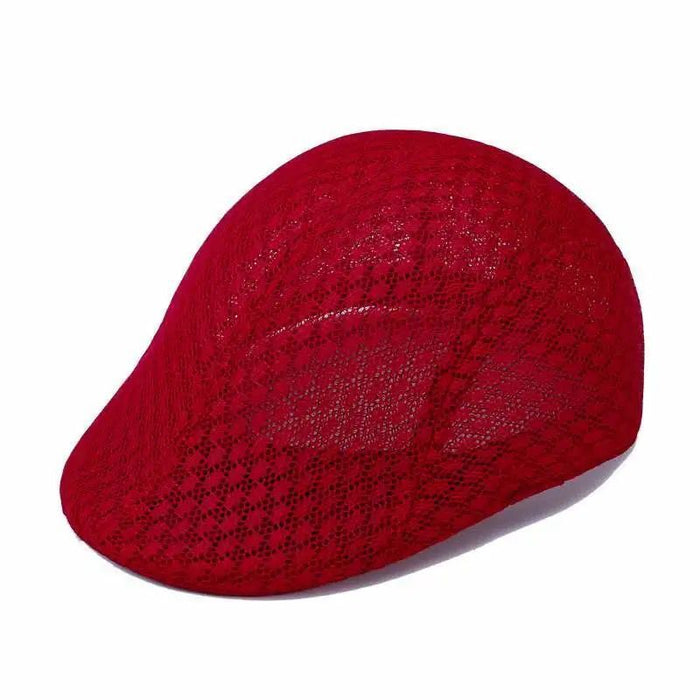 Wholesale Sun hat breathable beret cap duckbill cap mesh hollow beret