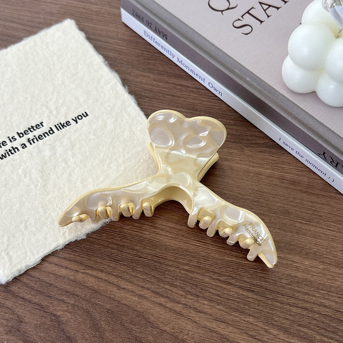 Wholesale French Retro Mermaid Acetate Claw Clip Hair Accessory 10cm Ginger Yellow Women' s Stylish Everyday Hair Clip