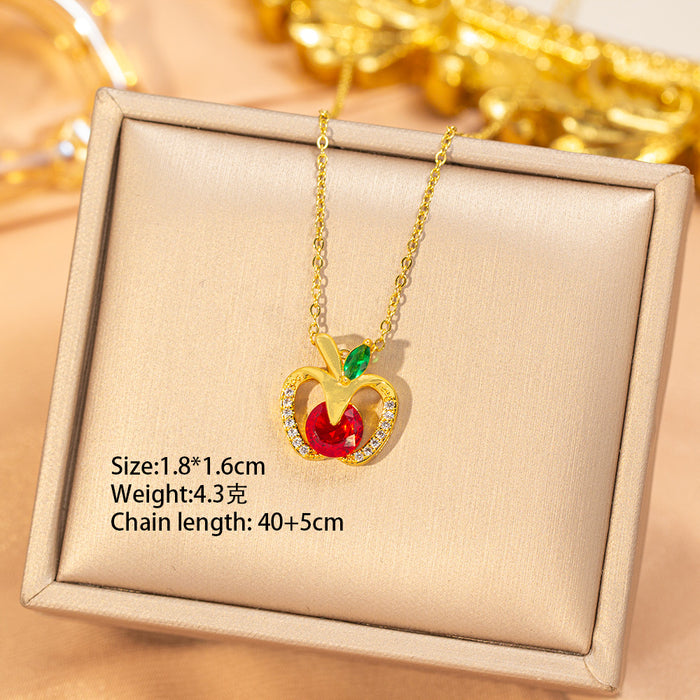 Wholesale Gold Plated Titanium Steel Floral Pendant Necklace Stylish Gift MOQ≥2