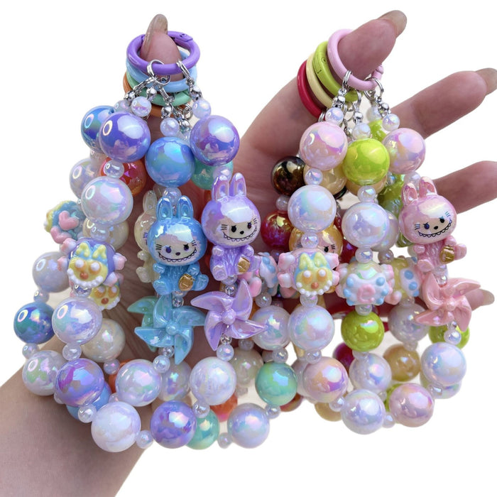 Wholesale Cartoon windmill hand-painted beads mobile phone chain bag decoration pendant accessories mobile phone chain