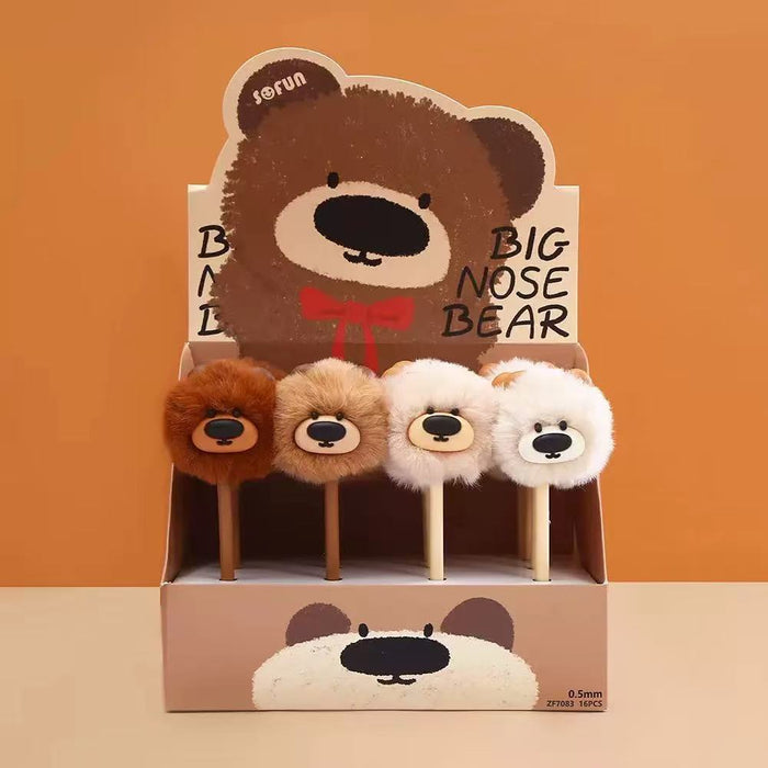 Wholesale Cute animal elephant pom-pom ballpoint pen