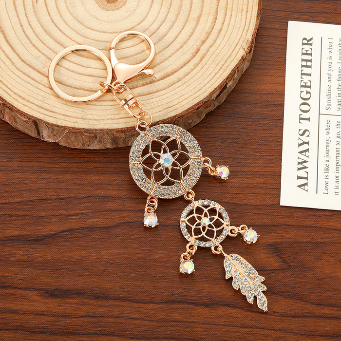 Wholesale Dreamcatcher Keychain Rhinestone Hollow Design MOQ≥2