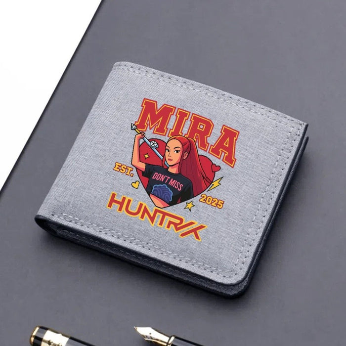 Wholesale Modern trendy ultra-thin cartoon print short canvas wallet