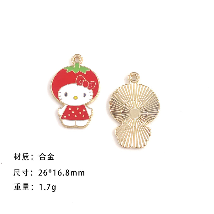 Wholesale 10pcs Cute personality cat cartoon collection alloy oil drop earrings pendant keychain pendant jewelry accessories