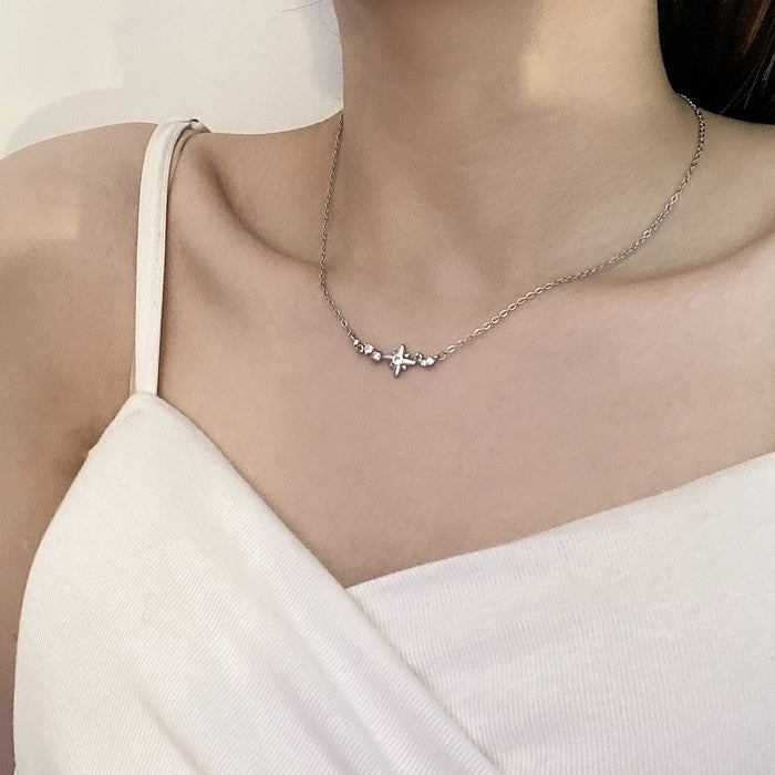 Wholesale Star zircon necklace, light luxury, niche, versatile accessories, gentle temperament, collarbone chain wholesale