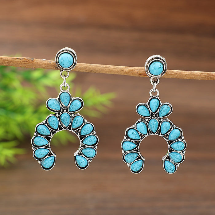 Wholesale Vintage Turquoise Horseshoe Earrings
