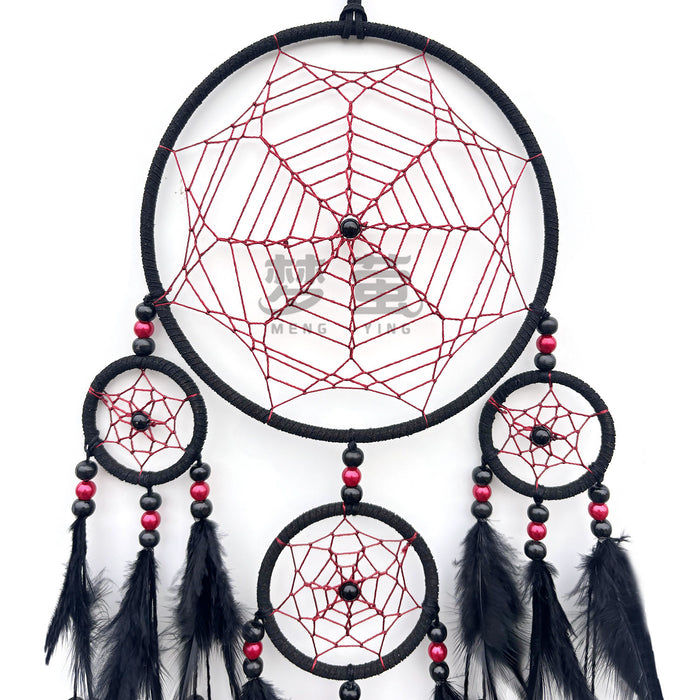 Wholesale Hand Knitted Feather Dreamcatcher Native American Style Bedroom Hanging Decor MOQ≥2
