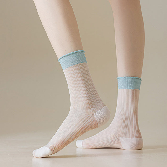 Wholesale Socks with mesh breathable middle tube, rolled edges and loose mouth