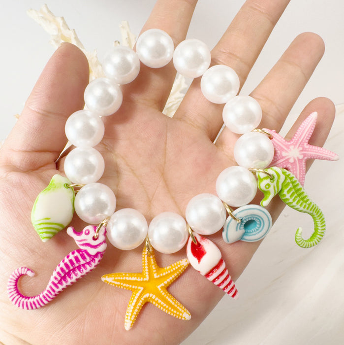 Wholesale Bohemian Ocean Pearl Choker Necklace Seahorse Starfish Fashion Jewelry Accessory Gift MOQ≥5