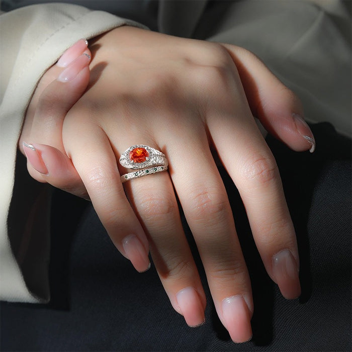 Wholesale Real Gold Plated Copper Geometric Snake Ring with High Carbon Diamond Fashion Jewelry Gift