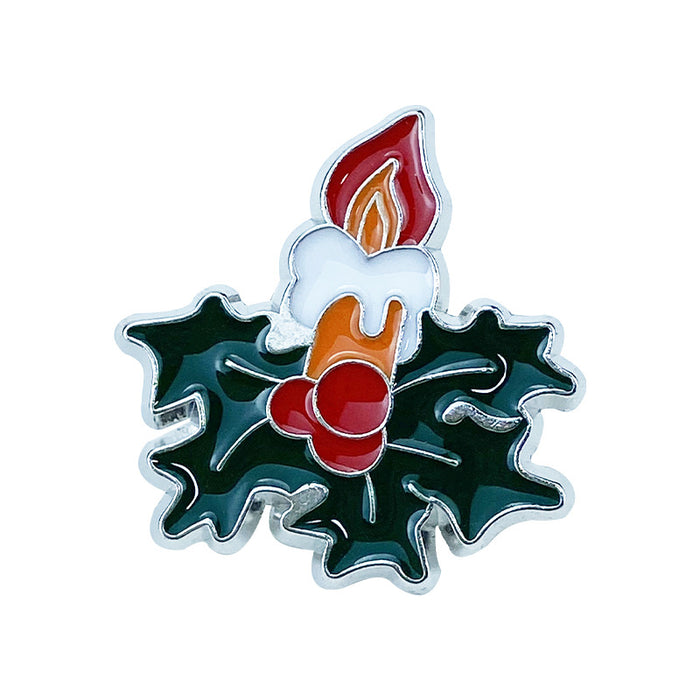 Wholesale Christmas Cartoon Brooch Set Santa Reindeer Tree Bell Zinc Alloy Pins Chic Holiday Party Accessor MOQ≥2y