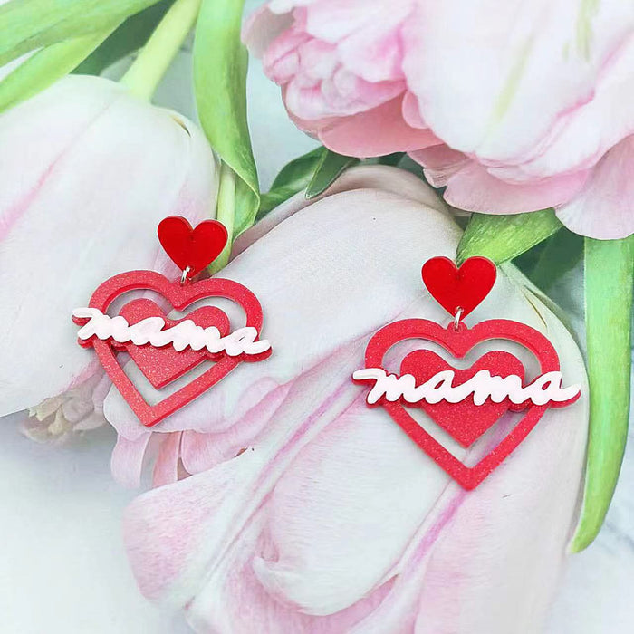 Wholesale Acrylic Mother's Day Letter Love Earrings JDC-ES-AnDao003