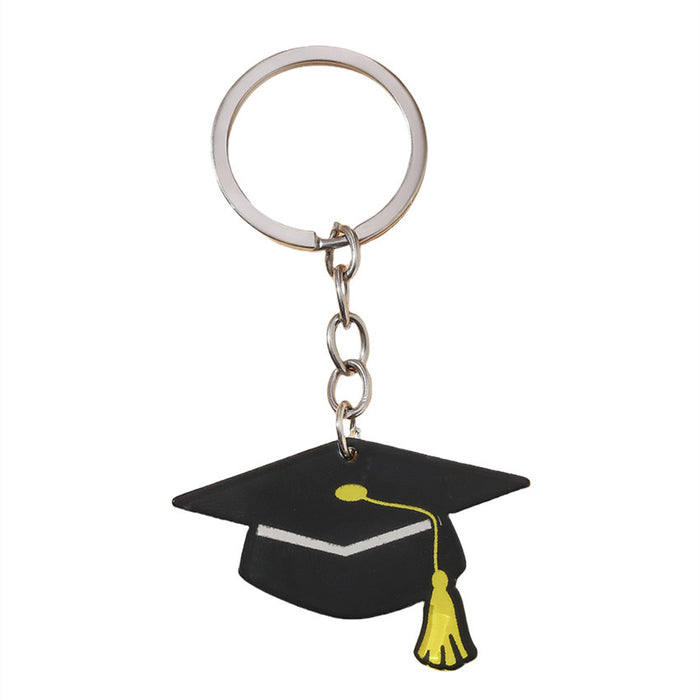 Wholesale Acrylic Graduation Season PhD Cap Keychain JDC-KC-RongRui015