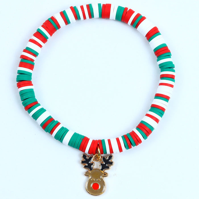 Wholesale Christmas Soft y Bracelet Beaded suit Santa Bell Gift Bracelet