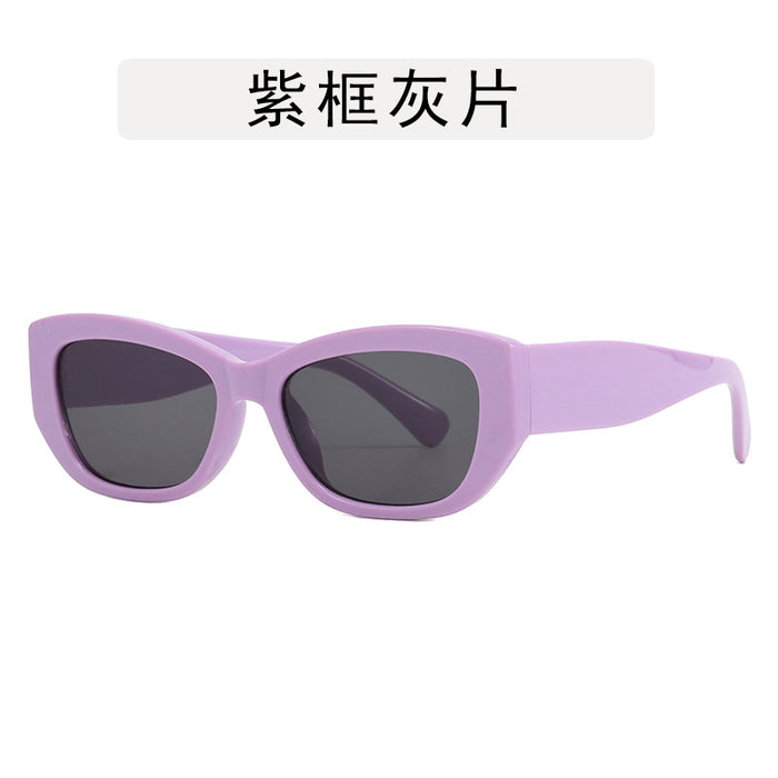 Wholesale Retro cat eye sunglasses, new minimalist square glasses for street photography, UV resistant fashionable sunglasses