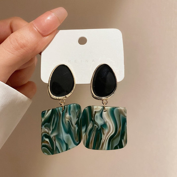 Wholesale Silver Acrylic Square Geometric Earrings High Sense Niche Personality Simple Earrings