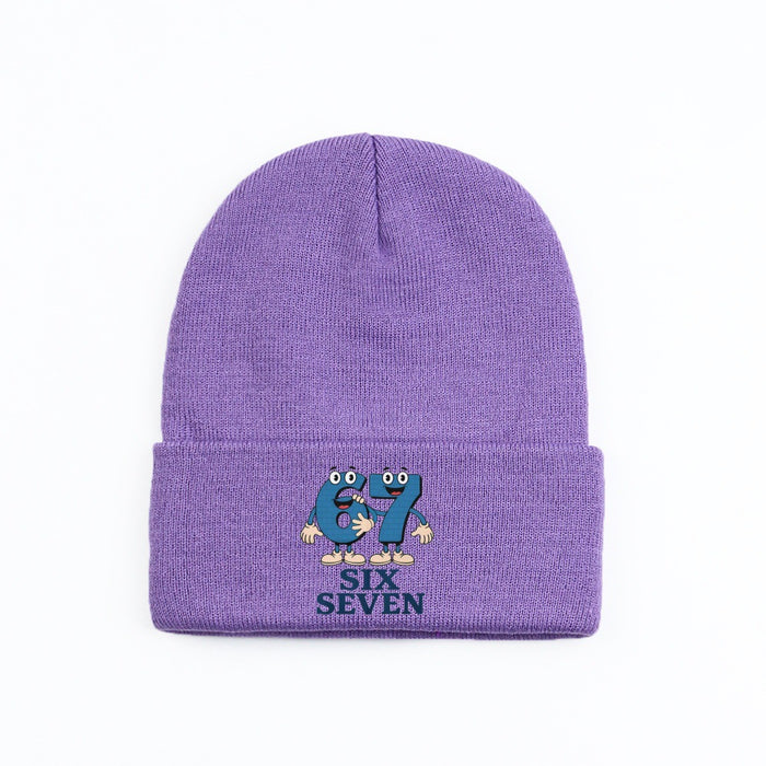 Wholesale Letter pattern knitted hat wool hat warm hat