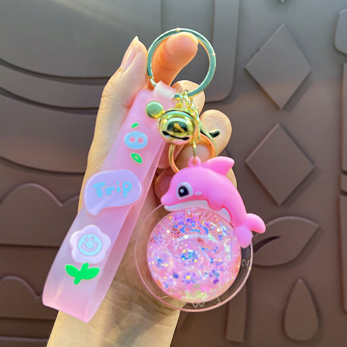 Wholesale Cute Bubble Bead Dolphin Keychain Cartoon Dolphin 3D Doll Car Bag