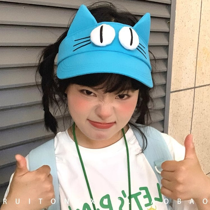 Wholesale Cute blue sky top sun hat, sun protection cartoon ear sun hat