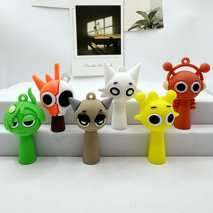 Wholesale Keychain PVC Rhythm Note Small Pendant Accessories Blind Box Doll Accessories