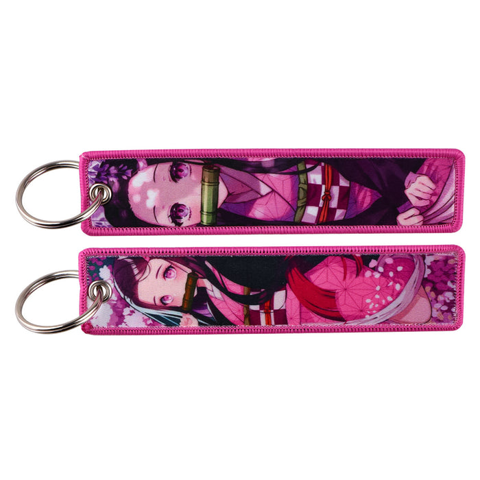 Wholesale Cartoon woven keychain lanyard  access control  ornaments fabric keychain