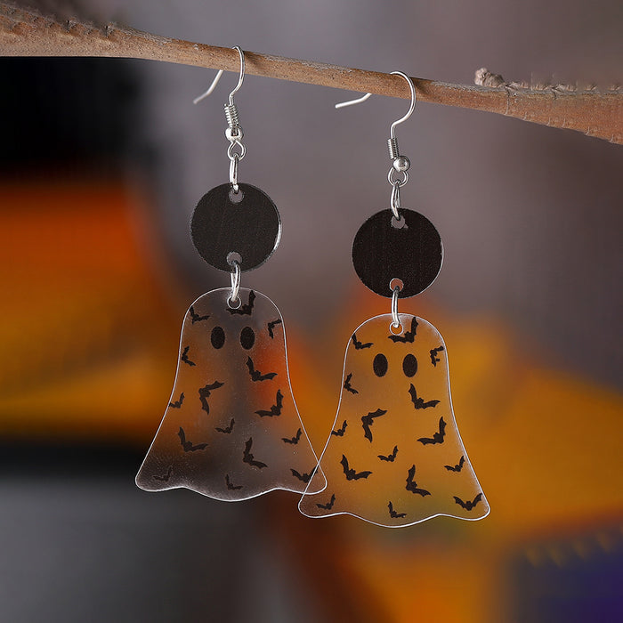 Wholesale  Bat Ghost Splicing Pendant Earrings Acrylic Double-Sided Earrings  Earrings