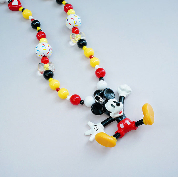 Wholesale Cute Mickey Mouse Acrylic Colorful Beaded Necklace JDC-NE-XNWR001