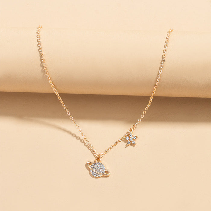 Wholesale New Star Moon Universe Necklace, niche design, creative necklace, neckchain