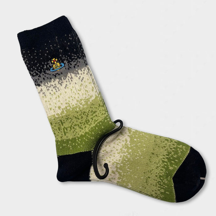 Wholesale Embroidered women's socks solid color double needle tube versatile stacking socks