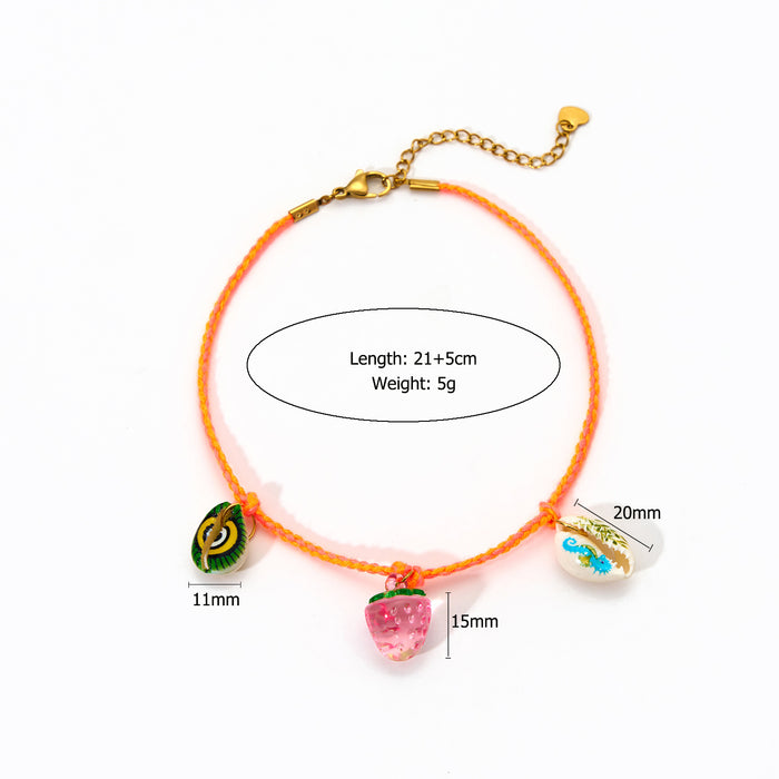 Wholesale Original fashion personality colorful rope ankle chain fashion hundred tower temperament shell foot accessories wholesale