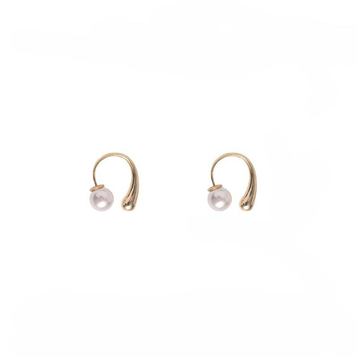 Wholesale French Minimalist High-end Pearl Earrings Elegant Light Luxury Ear Ring Niche Design Earrings