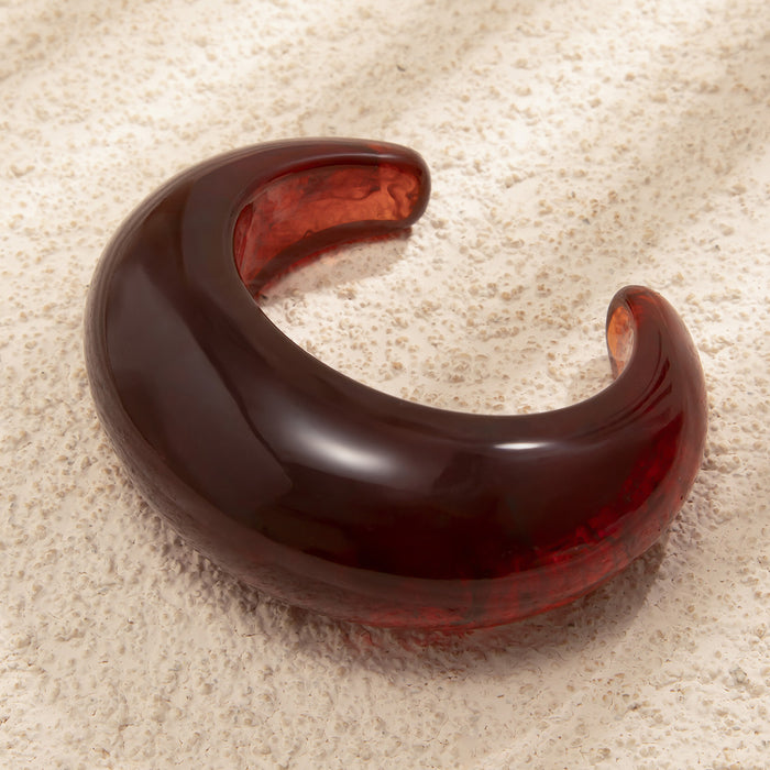 Wholesale Irregular Acrylic Bracelet with Fashionable Multi Color Curved Texture for Jewelry