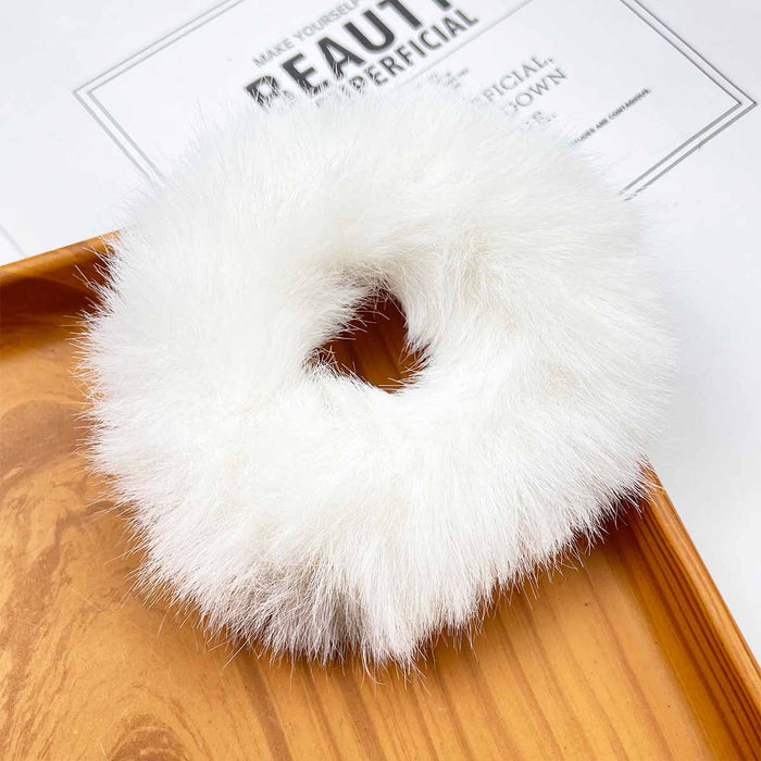 Wholesale 10pcs Simple f hair tie solid color fuzzy Hair Scrunchies