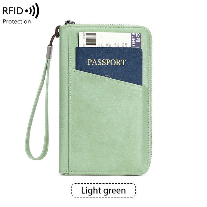 Wholesale RFID Anti-magnetic Zipper Passport Multifunctional Wallet