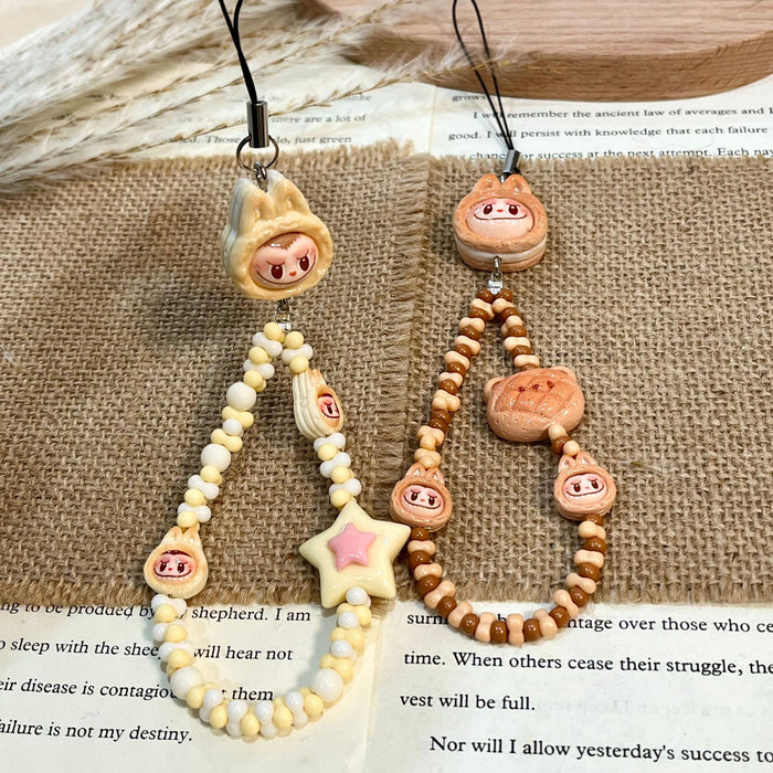 Wholesale mobile phone chain DIY design long key chain original matching bag pendant resin pendant