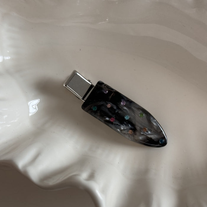 Wholesale Sweet and exquisite colored diamond hair clip with side bangs clip