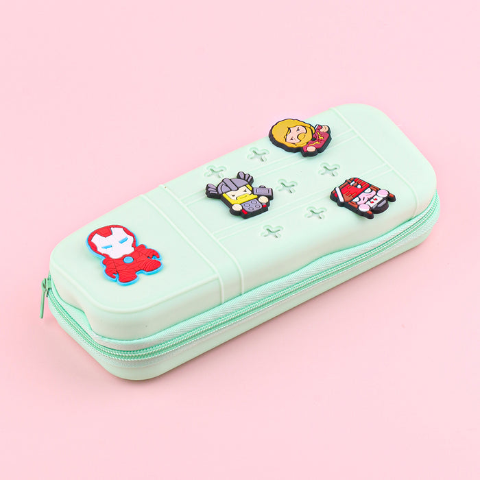 Wholesale Cute Cartoon Silicone Pencil Case DIY Creative Students Stationery Organizer Bag MOQ≥10