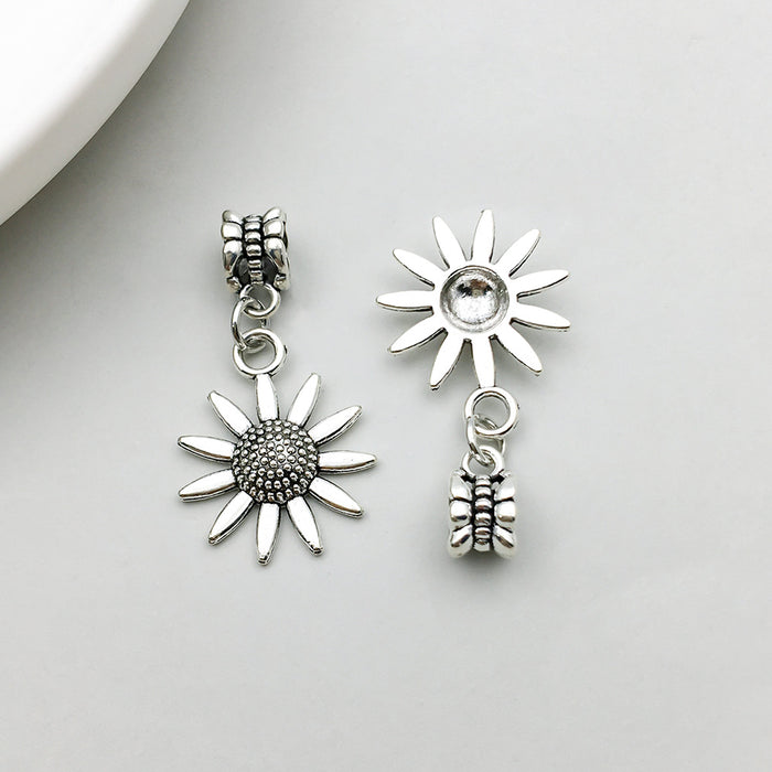 Wholesale Zinc alloy simulated maple leaf high-heeled shoe series large hole bead DIY beads pendant