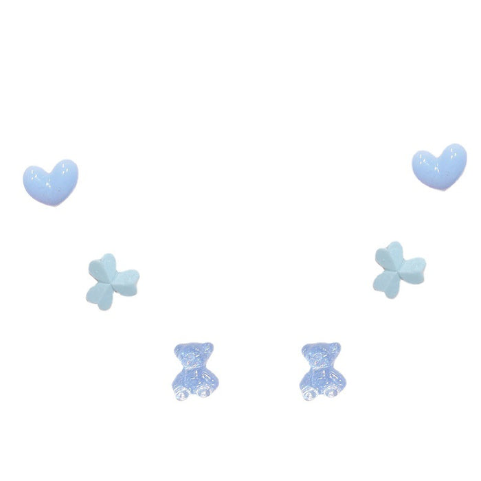 Wholesale Earring Ceramic Cute Bear Simple Set MOQ≥2pairs JDC-ES-MXuan002