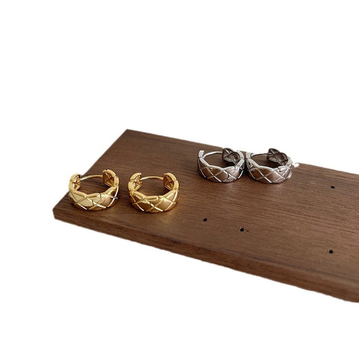 Wholesale Diamond pattern cross earrings personalized gold and silver earrings for female internet celebrities