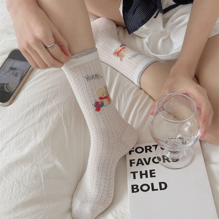 Wholesale Socks, mid tube socks, cotton socks, cartoon thin mesh, breathable