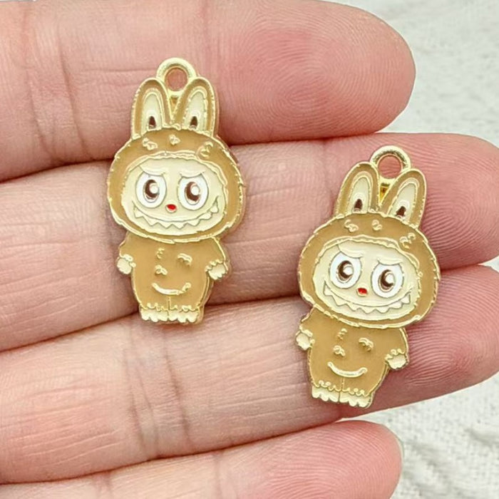 Wholesale 10pcs Cartoon DIY Oil Drip Alloy Necklace Keychain  Earrings Pendant