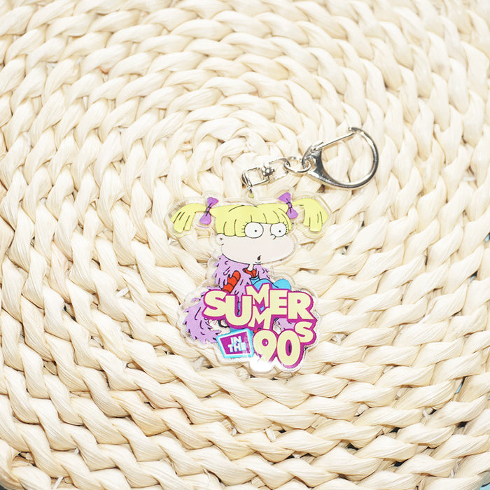 Wholesale Acrylic keychain cartoon character backpack pendant