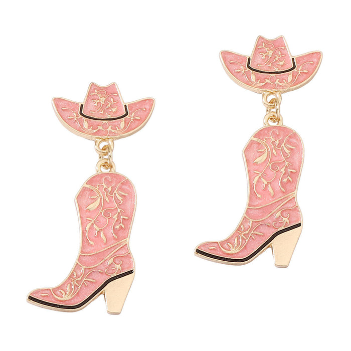 Wholesale Shoe Shape Zinc Alloy Earrings JDC-ES-YueLi021