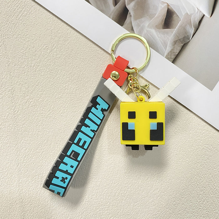 Wholesale Sandbox game keychain cube couple keychain bag pendant